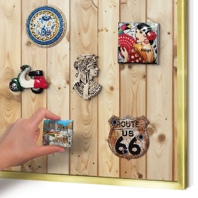 Tablero para imanes decorativo con marco dorado Tablas de madera