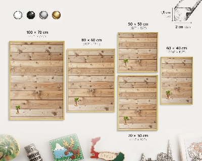 Tablero para imanes decorativo con marco dorado Tablas de madera