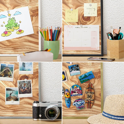 Tablero para imanes decorativo con marco dorado Textura de madera