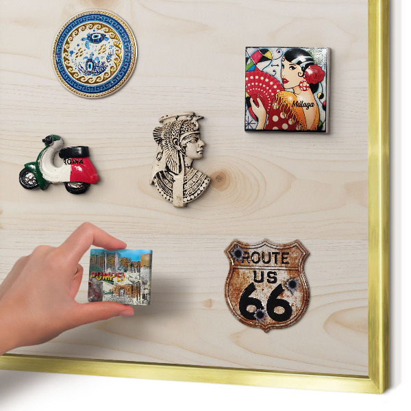 Pizarra magnética de pared en color oro Patrón de madera