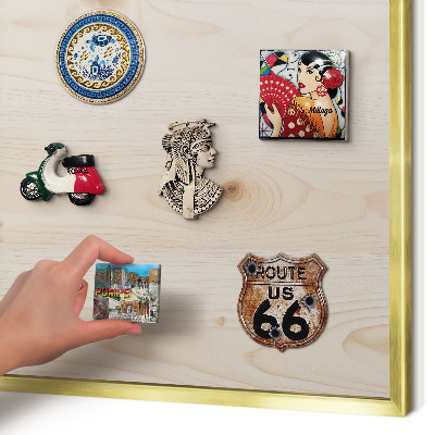 Pizarra magnética de pared en color oro Patrón de madera