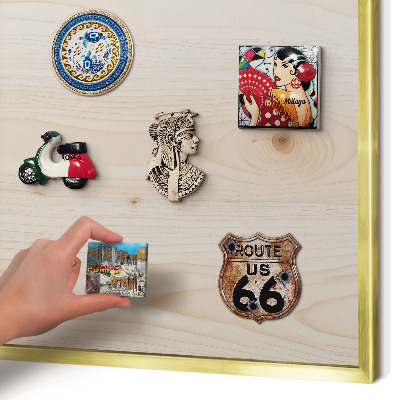 Pizarra magnética de pared en color oro Patrón de madera