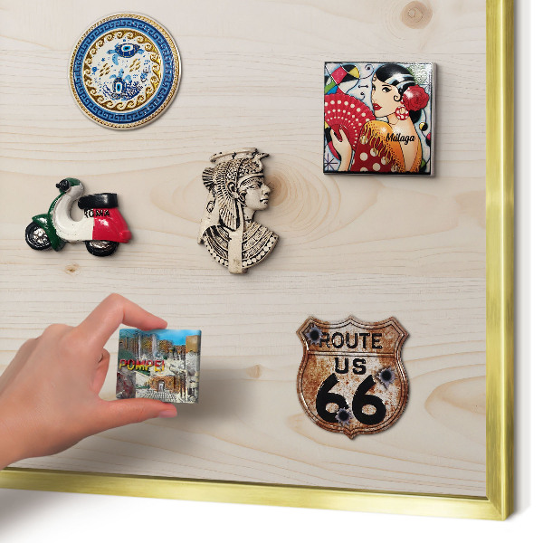Pizarra magnética de pared en color oro Patrón de madera