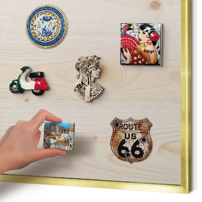 Pizarra magnética de pared en color oro Patrón de madera