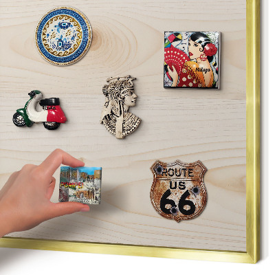 Pizarra magnética de pared en color oro Patrón de madera