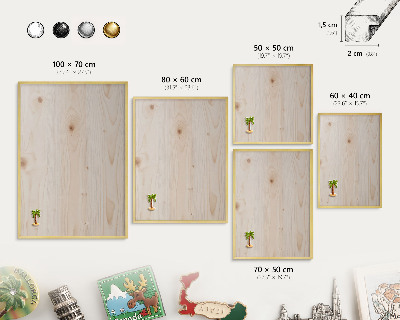 Pizarra magnética de pared en color oro Patrón de madera