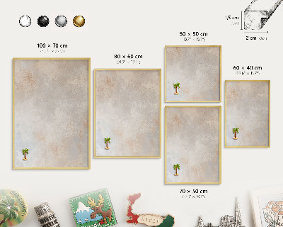 Tablero para imanes decorativo con marco dorado Fondo neutro