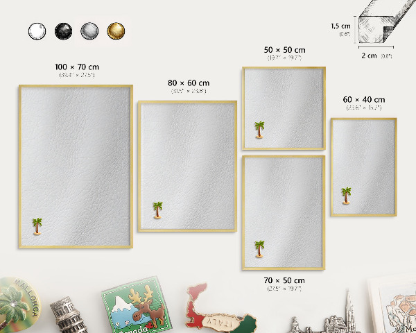 Pizarra magnética de pared en color oro Textura elegante