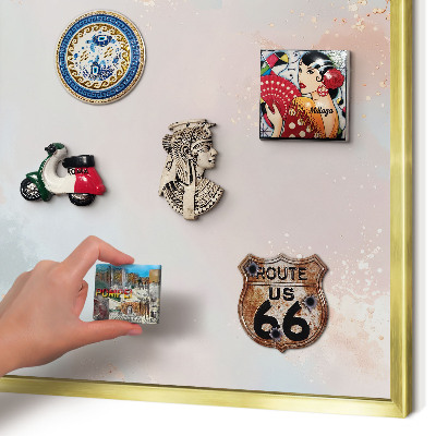 Tablero para imanes decorativo con marco dorado Armonía pastel