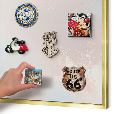 Tablero para imanes decorativo con marco dorado Armonía pastel