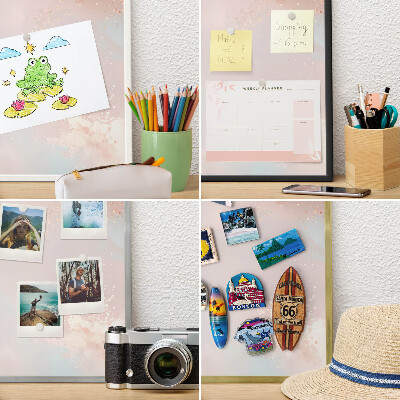 Tablero para imanes decorativo con marco dorado Armonía pastel