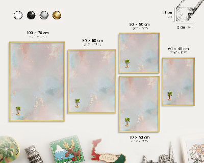 Tablero para imanes decorativo con marco dorado Armonía pastel