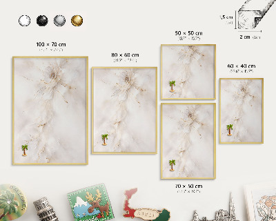 Pizarra magnética de pared en color oro Elegancia floral