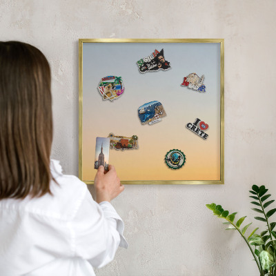 Tablero para imanes decorativo con marco dorado Degradado pastel