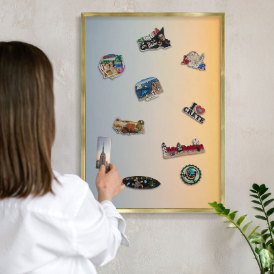 Tablero para imanes decorativo con marco dorado Degradado pastel