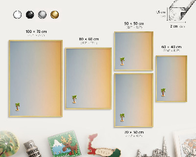 Tablero para imanes decorativo con marco dorado Degradado pastel
