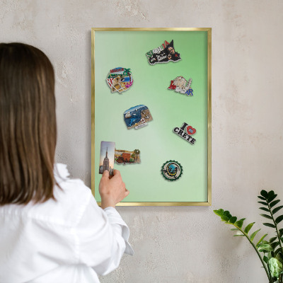 Pizarra magnética de pared en color oro Armonía verde