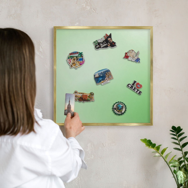 Pizarra magnética de pared en color oro Armonía verde