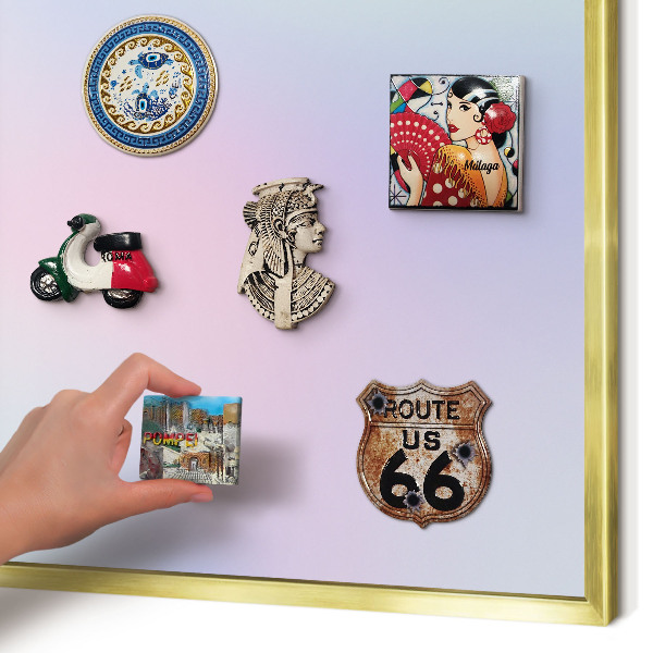 Tablero para imanes decorativo con marco dorado Degradado pastel