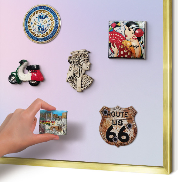 Tablero para imanes decorativo con marco dorado Degradado pastel