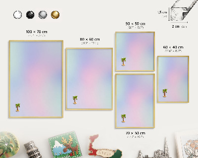 Tablero para imanes decorativo con marco dorado Degradado pastel