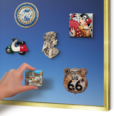 Pizarra magnética de pared en color oro Degradados azules
