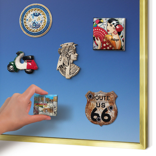 Pizarra magnética de pared en color oro Degradados azules