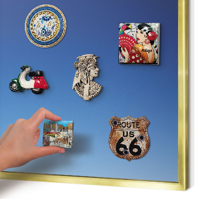 Pizarra magnética de pared en color oro Degradados azules