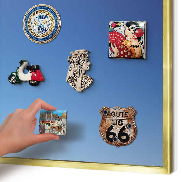Pizarra magnética de pared en color oro Degradados azules