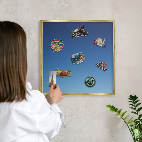 Pizarra magnética de pared en color oro Degradados azules