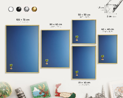 Pizarra magnética de pared en color oro Degradados azules