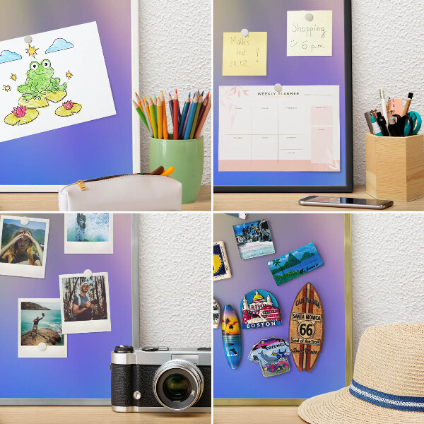 Tablero para imanes decorativo con marco dorado Gradiente sutil
