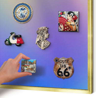 Tablero para imanes decorativo con marco dorado Gradiente sutil