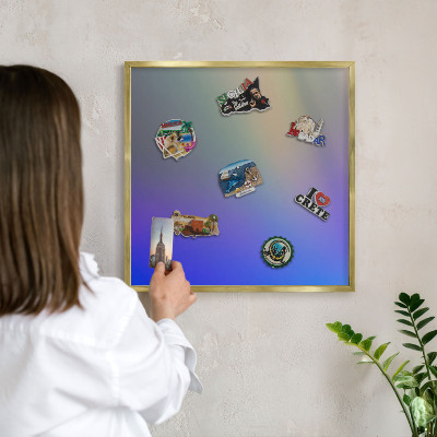 Tablero para imanes decorativo con marco dorado Gradiente sutil