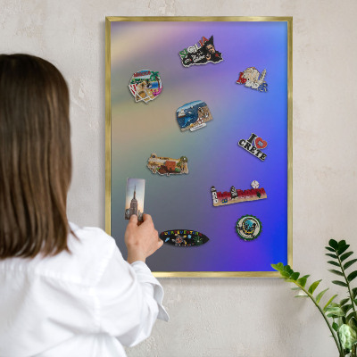 Tablero para imanes decorativo con marco dorado Gradiente sutil