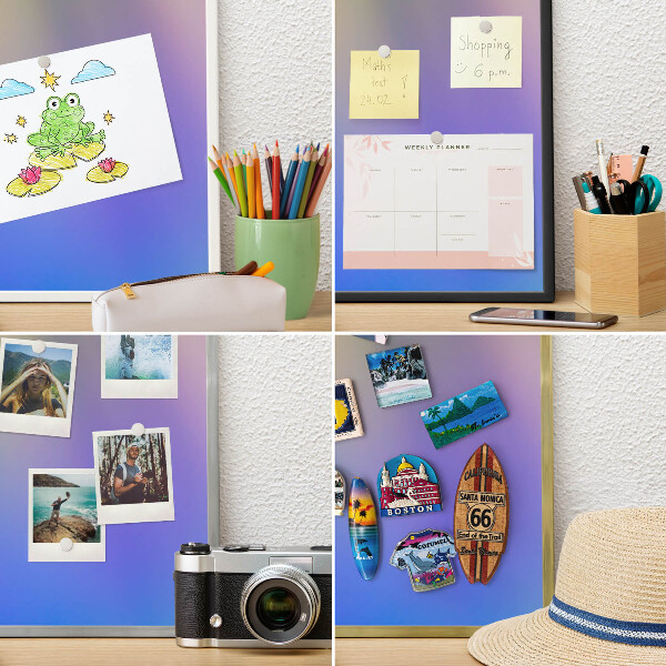Tablero para imanes decorativo con marco dorado Gradiente sutil