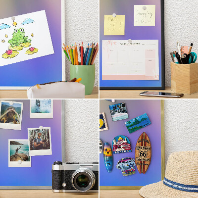 Tablero para imanes decorativo con marco dorado Gradiente sutil