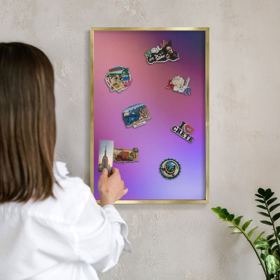 Pizarra magnética de pared en color oro Colores de armonía