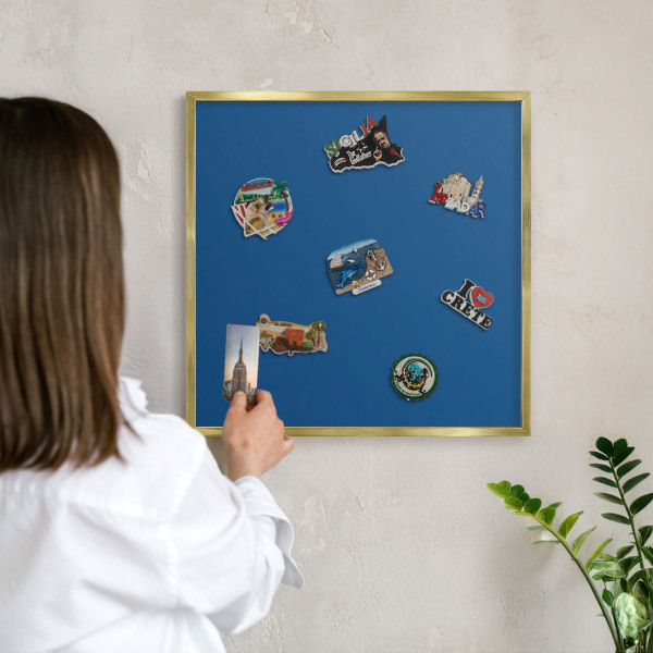 Pizarra magnética de pared en color oro Azul oscuro