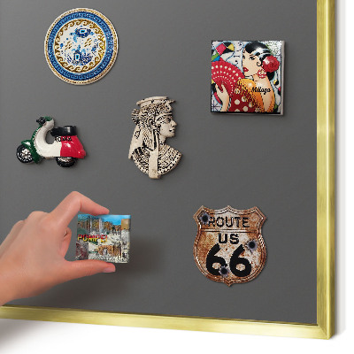 Tablero para imanes decorativo con marco dorado Gris oscuro