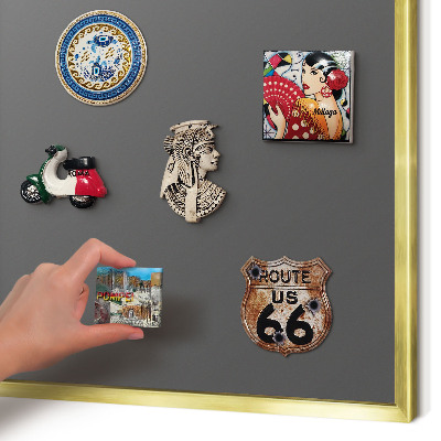 Tablero para imanes decorativo con marco dorado Gris oscuro