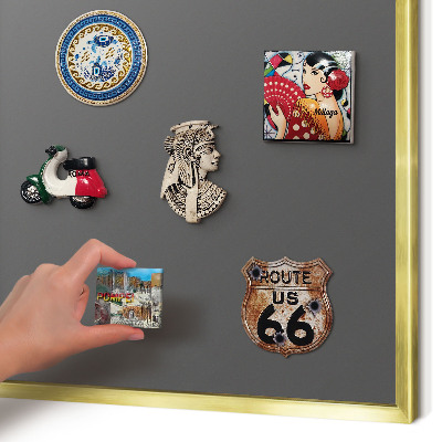 Tablero para imanes decorativo con marco dorado Gris oscuro