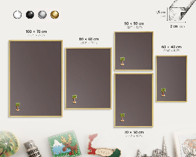 Pizarra magnética de pared en color oro Marrón descolorido
