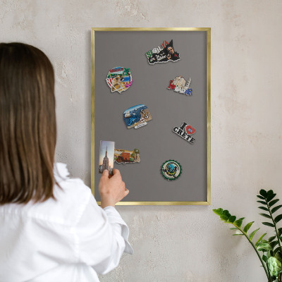 Pizarra magnética de pared en color oro Gris oscuro
