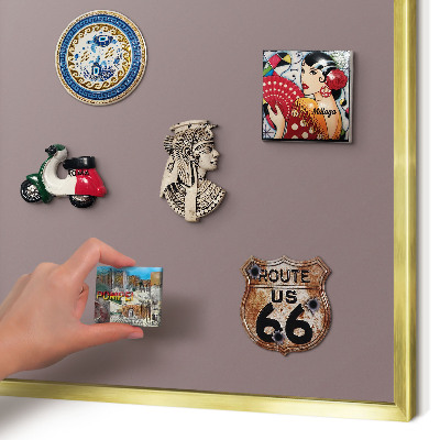 Tablero para imanes decorativo con marco dorado Marrón ceniza