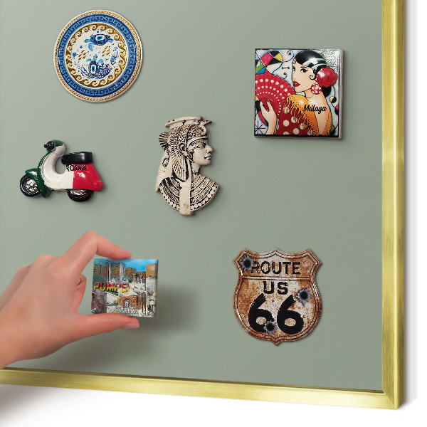 Tablero para imanes decorativo con marco dorado Sabio