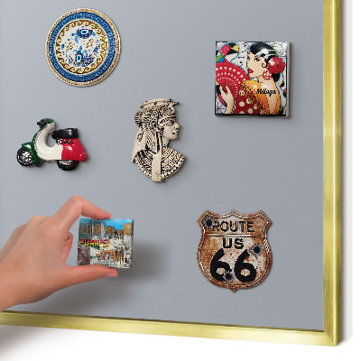 Tablero para imanes decorativo con marco dorado Gris delicado