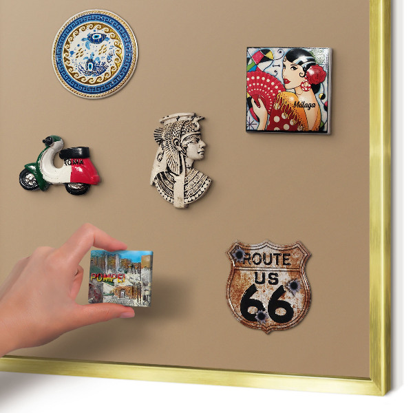 Pizarra magnética de pared en color oro Marrón claro cálido