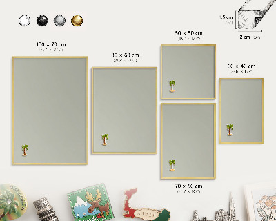 Pizarra magnética de pared en color oro Gris cálido