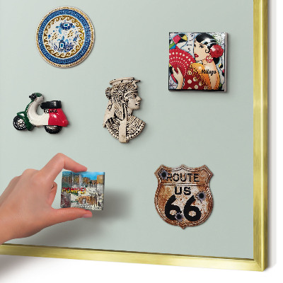 Tablero para imanes decorativo con marco dorado Menta clara